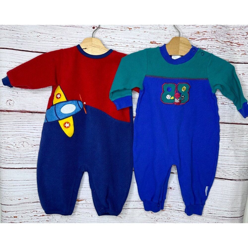 2x Bubble One Piece 6/9 Months Colorblock
